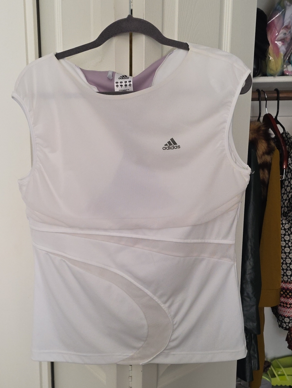 adidas White Women's Sleeveless Athletic Tank Top